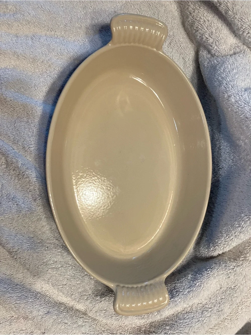 Vintage Le Creuset Cobalt Blue Ceramic Oval Baking Dish with Side Handles #28